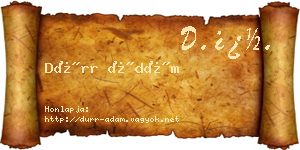 Dürr Ádám névjegykártya